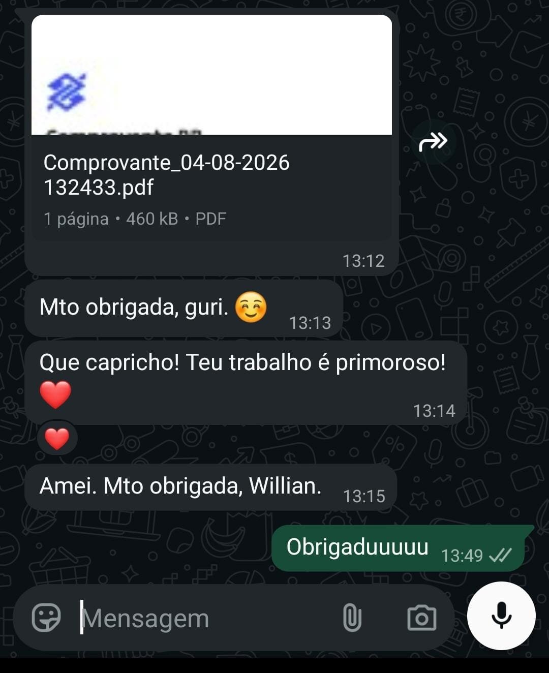 Depoimento WhatsApp